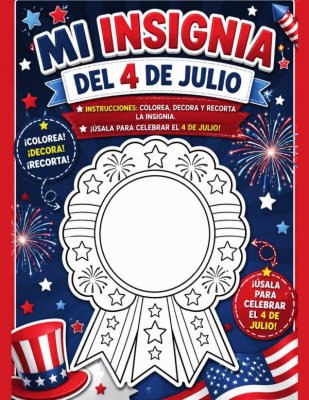 Mi Insignia del 4 de Julio: Colorea, Decora y Recorta