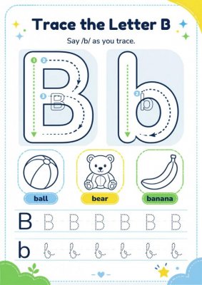 Letter B Tracing and Beginning Sound Practice Sheets