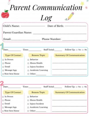 Parent Communication Log