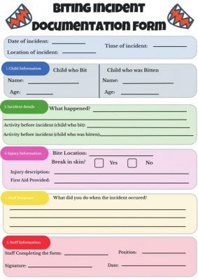 Biting Incident Documentation Form