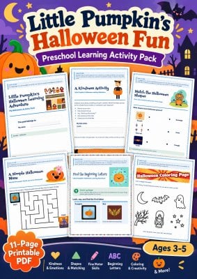 Little Pumpkin's Halloween Fun: Preschool Learning Activity Pack