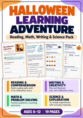 Halloween Learning Adventure: Reading, Math, Writing & Science Pack