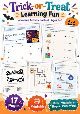 Trick-or-Treat Learning Fun: Preschool Halloween Activity Booklet
