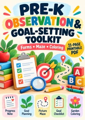 Pre-K Observation & Goal-Setting Toolkit | Forms, Maze & Coloring