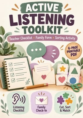 Active Listening Toolkit | Teacher Checklist, Family Form & Sorting