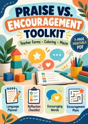 Praise vs. Encouragement Toolkit | Teacher Forms, Coloring & Maze
