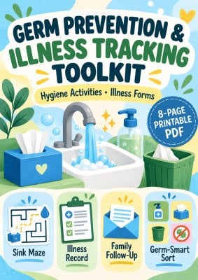 Germ Prevention & Illness Tracking Toolkit | Forms, Maze & Sorting