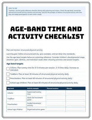 Structured Movement & Activity Toolkit | Planner, Checklist & Games