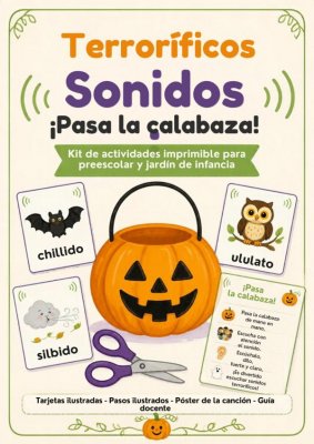 Sonidos Terror&iacute;ficos: &iexcl;Pasa la Calabaza! Kit de Actividades Imprimibles