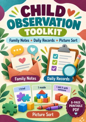 Child Observation Toolkit | Family Notes, Daily Records & Picture Sort
