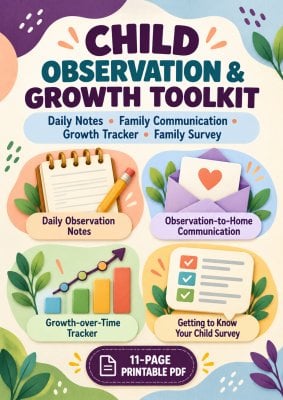 Everyday Observation Note: Printable Child Observation Form
