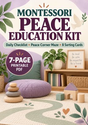 Montessori Peace Education Kit: Checklist, Maze & 8 Sorting Cards