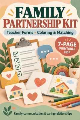 Family Partnership Kit: Teacher Forms, Coloring & Matching