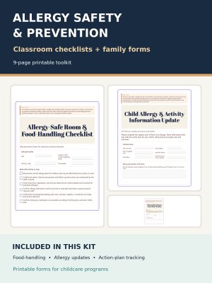 Childcare Allergy Safety & Prevention: Checklists and Family Forms