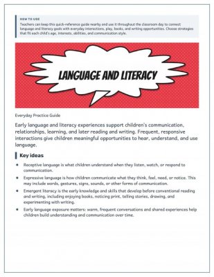 Language and Literacy: Everyday Practice Guide for Early Childhood