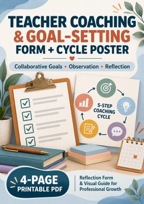 Teacher Coaching & Goal-Setting Form + 5-Step Coaching Cycle Poster