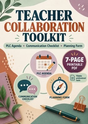 Teacher Collaboration Toolkit: PLC Agenda, Communication & Planning Forms