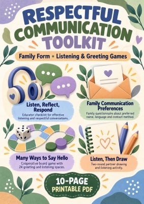 Respectful Communication Toolkit: Family Form, Listening & Greeting Games