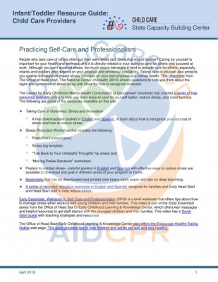 Practicing Self-Care and Professionalism for Early Childhood Educators