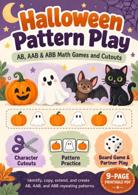 Halloween Pattern Play: Printable Repeating Pattern Activities