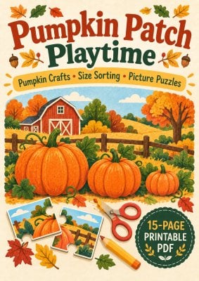 Pumpkin Patch Playtime: Fall Puzzles, Size Sorting & Pumpkin Craft
