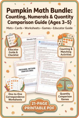 Pumpkin Math Bundle: Counting, Numerals & Quantity Comparison Guide (Ages 3&ndash;5)
