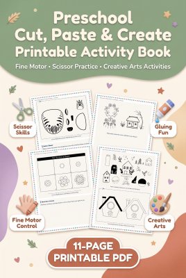 Preschool Cut, Paste & Create Printable Activity Book