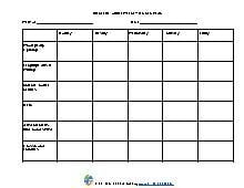 Infant and Toddler Weekly Lesson Plan Template