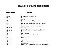 Sample Daily Schedule. All Ages. Curriculum.