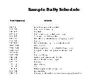 Sample Daily Schedule. All Ages. Curriculum.