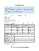 Emergency Form. Admin. All Ages.