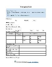 Emergency Form. Admin. All Ages.