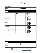 Toddler Daily Report Form. Two's. Admin.