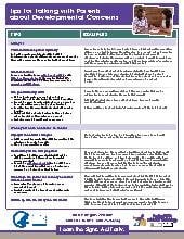 Tips for Discussing Developmental Concerns