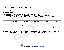 Sample Weekly Lesson Plan Preschool