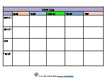 Weekly Menu Template (Birth to Five)
