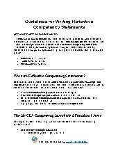 Guidelines for Writing Reflective Competency Statements (Birth to Five)