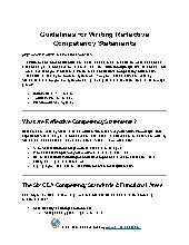 Guidelines for Writing Reflective Competency Statements (Birth to Five)