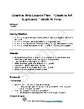Sample Creative Arts Lesson Plan: &ldquo;Creative Art Explosion (Birth to Five)
