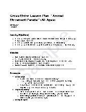 Sample Gross Motor Lesson Plan: &ldquo;Animal Movement Parade&rdquo;