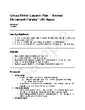 Sample Gross Motor Lesson Plan: &ldquo;Animal Movement Parade&rdquo;