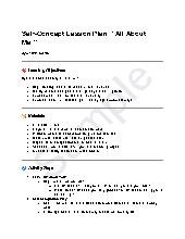 Sample Self-Concept Lesson Plan (Birth to Five)
