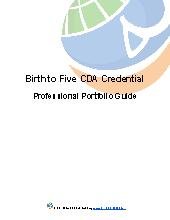 Birth to Five CDA Credential Professional Portfolio Guide