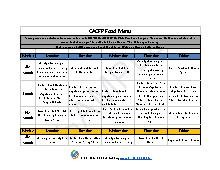 CACFP Food Menu