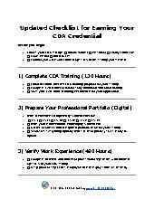 Updated Checklist for Earning Your CDA Credential
