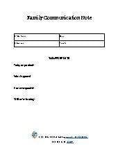 Family Communication Note 