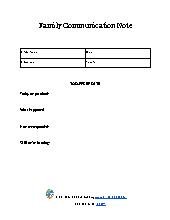 Family Communication Note 