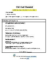 CDA Cost Checklist