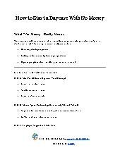 How to Start a Daycare With No Money