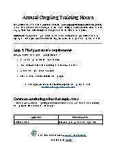Annual Ongoing Training Hours